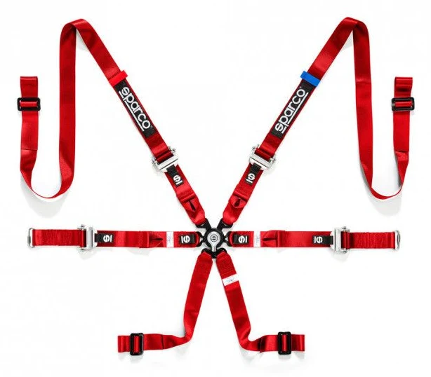 Pasy bezpieczeństwa Sparco H-9 Evo 2" 6 punktowe FIA 8853-2016 Czerwone - 04825H.R