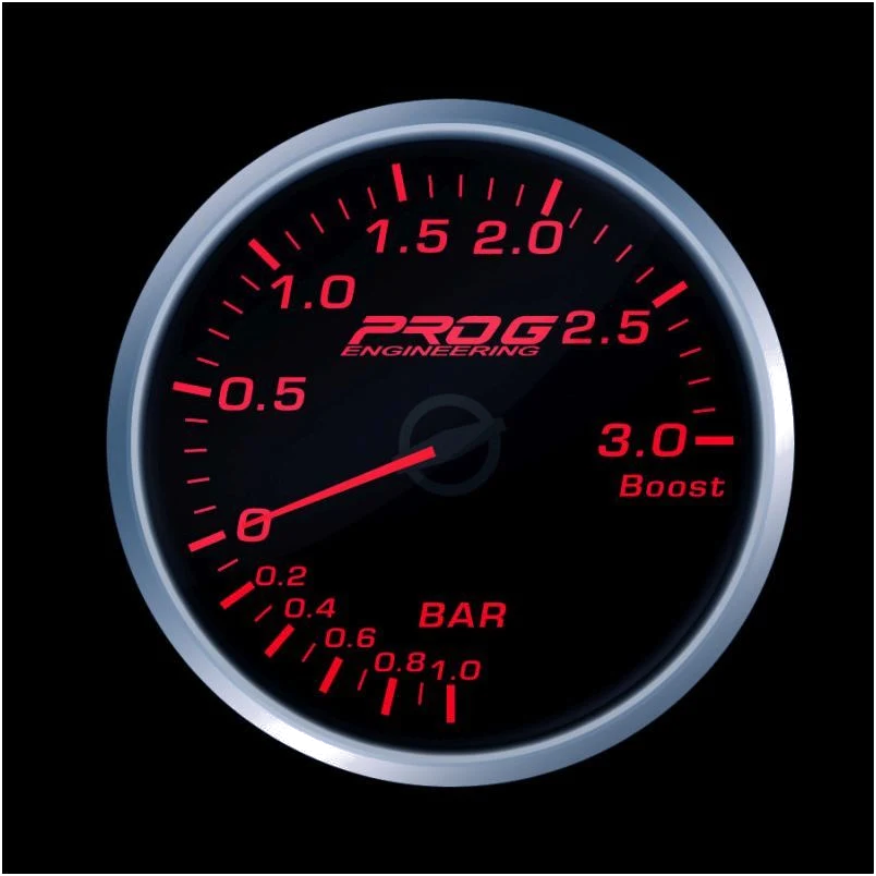 Wskaźnik Pro G Race Series RS, doładowania Boost 3 Bar RED 52mm