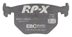 DP81118RPX Sportowe klocki hamulcowe RP-X Racing EBC Brakes BMW 3 Series E46 330 3 Series X 4WD E46 330 M3 E46 X3 E83 Z4 E85 Z4 E86 BMW ALPINA B3 E46 Maserati Ghibli AM336 WIESMANN MF 3 BMW