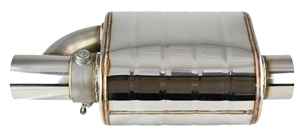 Aktywny tłumik JRspec z przepustnicą podciśnieniową i pompą vacum sterowaną pilotem 76mm (3") prawy