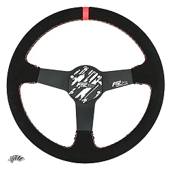 Kierownica sportowa FMIC.Pro Track zamszowa 350mm odsadzenie 33mm czerwona