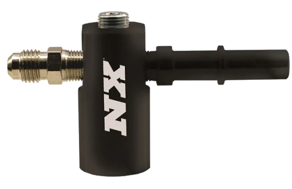 3/8-10mm Late Model Billet Fuel Line Adapter 90-Deg Nitrous Express NX 16185D