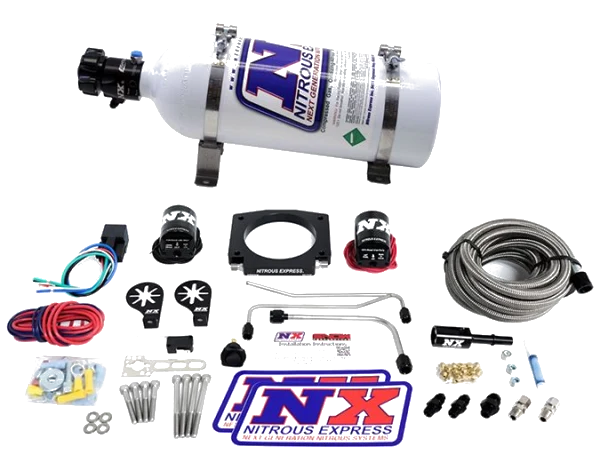 LS Single Entry 90mm Plate Hardline System with 5Lb Bottle (50-400Hp) Nitrous Express NX 20934S-05