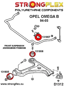 131807B: Tuleja stabilizatora przedniego Opel Omega B