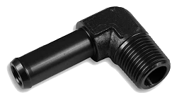 Łącznik 90' 1/2 NPT na króciec 5/8" Czarny