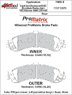 Klocki hamulcowe Wilwood 150-D0975K PM ProMatrix D975 Street Performance Racing Pads .64