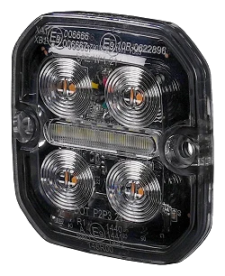 Lampa Ostrzegawcza Pozycyjna LED Purelux Ultra Slim Square Pomarańczowa / Czerwona 60mm 12V 24V 8W