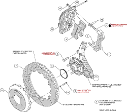 Wilwood 140-14067-D AERO6 Big Brake Kit Przedni zestaw hamulcowy 14.25" Wiercony Czarny Dodge Chrysler