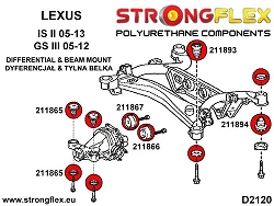 211865B: Tuleja tylnego dyferencjału - przednia Lexus GS