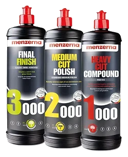 MENZERNA Zestaw Past Polerskich 1000 2000 3000 Kompleksowa Korekta Lakieru 3x250ml