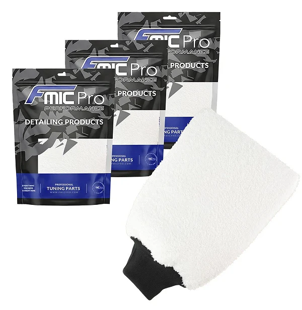 3x Rękawica do mycia auta z mikrofibry FMIC.Pro krótkie włosie 28×18 cm