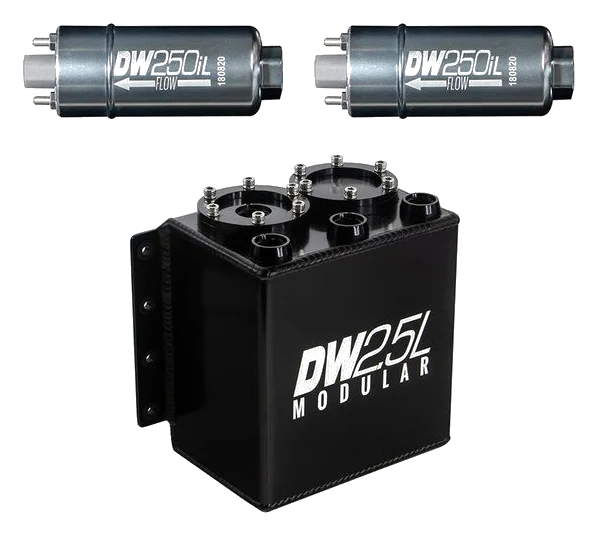 DeatschWerks 2.5L Surge Tank with 2 250iL In-Line Fuel Pump