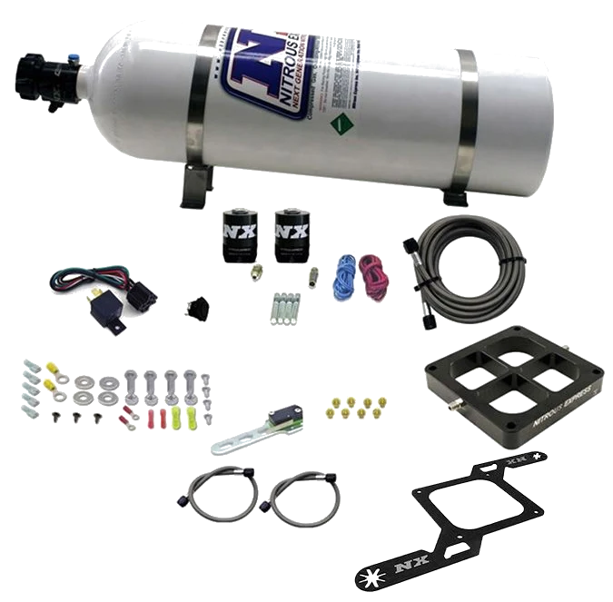 4500 Billet Crossbar Plate System Single Stage 250-750Hp with 15Lb Bottle Nitrous Express NX 63870-15