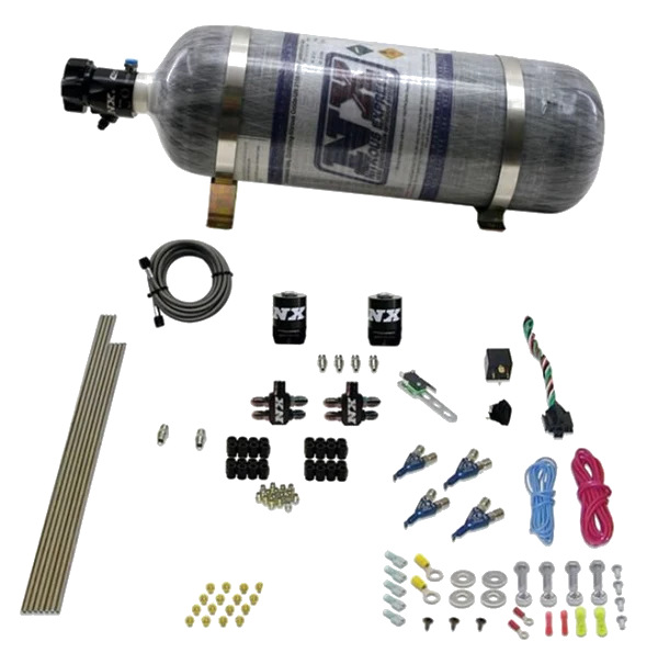 4 Cylinder Direct Port Gas 100-150-200-250Hp with 12Lb Carbon Bottle Nitrous Express NX 80004-12
