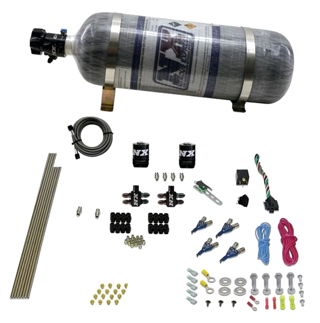 4 Cylinder Direct Port Gas 100-150-200-250Hp with 12Lb Carbon Bottle Nitrous Express NX 80004-12
