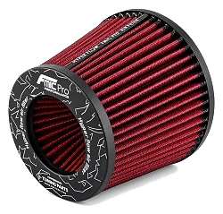 Stożkowy filtr powietrza FMIC.Pro dł. 125mm średnica montażowa 80mm czerwony
