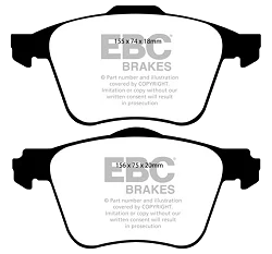 DP1914 Klocki hamulcowe ULTIMAX2 EBC Brakes Ford Galaxy Mk2 Mondeo Saloon Mk4 Mondeo Hatchback Mk4 Mondeo Estate Mk4 Volvo S60 Mk2 S80 Mk2 V60 Mk1 V60 Cross Country V70 Mk3 XC70 Mk2 SMax S60