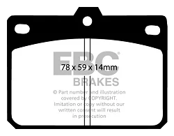DP196 Klocki hamulcowe ULTIMAX2 EBC Brakes Daihatsu Charmant Hyundai Pony Hyundai COMMERCIAL Mazda 808 818 RX3 Mitsubishi Celeste Celeste GSR Colt Galant Lancer Mirage Sigma Toyota Corolla T