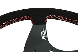 Kierownica sportowa FMIC.Pro Classic zamszowa 350mm odsadzenie 33mm czerwona