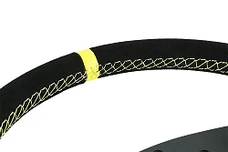 Kierownica sportowa FMIC.Pro Classic zamszowa 350mm odsadzenie 33mm żółta