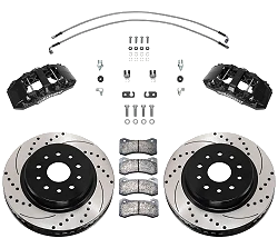 Wilwood 140-17275-D AERO6-DM Direct-Mount Truck Front Brake Kit 13.38 Drilled Black for Jeep