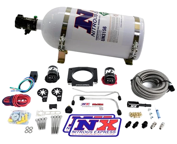 LS Single Entry 90mm Plate Hardline System with 10Lb Bottle (50-400Hp) Nitrous Express NX 20934S-10