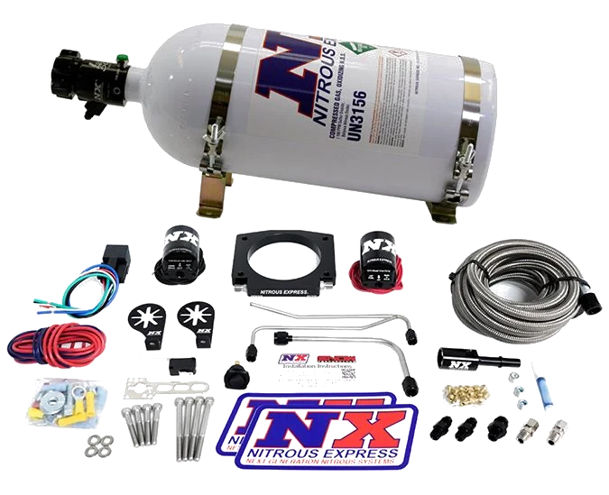 LS Single Entry 90mm Plate Hardline System with 10Lb Bottle (50-400Hp) Nitrous Express NX 20934S-10