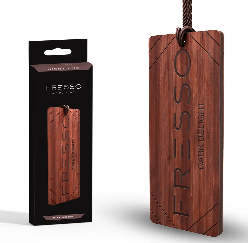 FRESSO Dark Delight elegancka drewniana zawieszka zapachowa
