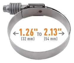 Mishimoto MMCLAMP-CTWG-54 Worm Gear Clamp Constant Tension 1.26in - 2.13in 32mm-54mm Silver