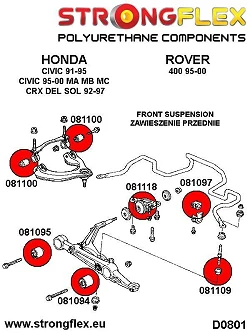 081097A: Tuleja stabilizatora przedniego SPORT Rover 400 - 081097A_18mm