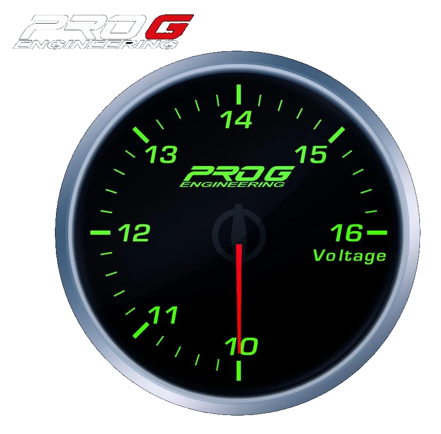 Wskaźnik Pro G Race Series RS, Woltomierz GREEN 60mm