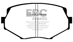 DP41002R Klocki hamulcowe YELLOWSTUFF EBC Brakes Mazda Mazda Miata MX5 MX5 Mk1 NA MX5 Mk2 NB