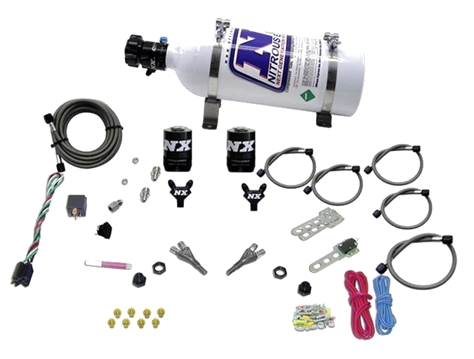 Dual Nozzle Nitrous System with 5Lb Bottle for GM TBI ALL (50-75-100-125HP) Nitrous Express NX 20218-05