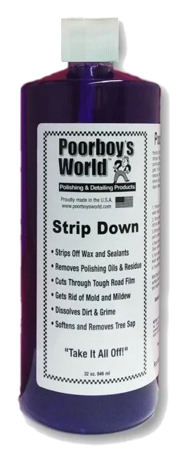 POORBOY'S WORLD Strip Down Decon Pre-Wash dekontaminacja usuwanie starych powłok głębokie oczyszczanie lakieru 946 ml