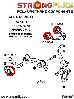 011653A: Tuleja wahacza przedniego górnego - przednia SPORT Alfa Romeo 159