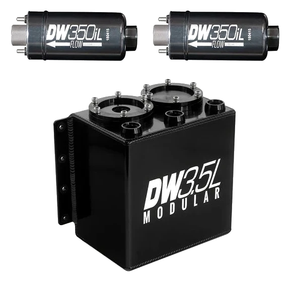 DeatschWerks 3.5L Surge Tank with 2 350iL In-Line Fuel Pump