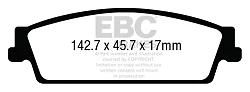 DP43022R Klocki hamulcowe YELLOWSTUFF EBC Brakes Cadillac Escalade Escalade ESV Cadillac Escalade Escalade ESV Chevrolet Silverado 1500 2WD Silverado 1500 4WD Suburban 1500 2WD Suburban 1500
