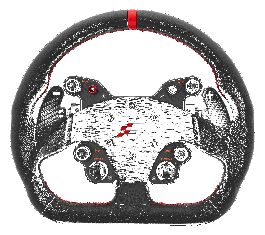 Skórzana Kierownica GT1 330mm Typ D SIMAGIC Łopatki Zmiany Biegów Symulator Simracing