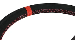 Kierownica sportowa FMIC.Pro Track zamszowa 350mm odsadzenie 90mm czerwona