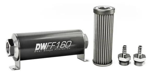 DeatschWerks In-Line Fuel Filter Kit 5/16IN 40 Micron 160mm