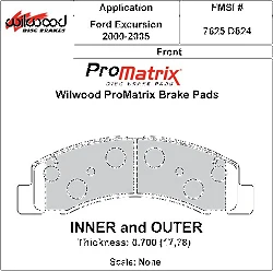 Klocki hamulcowe Wilwood 150-D0824K PM ProMatrix D824 Street Performance Racing Pads .70