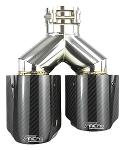 Końcówka wydechu tłumika zestaw FMIC.Pro karbon połysk średnica 102mm montażowa 51mm