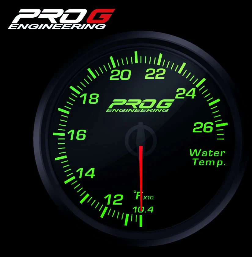 Wskaźnik Pro G Race Series RC, temperatury wody °F GREEN 60mm