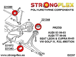 221072B: Tuleja wahacza przedniego przednia 30mm Audi A1