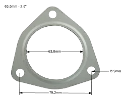Uszczelka wydechu 63,5mm – 2,5” - 3 otwory nierdzewna