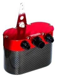 Universal Carbon Fiber Oil Catch Can - Small Red With Fume Filter RTMG Performance
