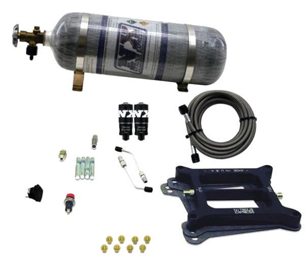 4150 Hitman Nitrous Plate System 100-150-200Hp with 12Lb Carbon Bottle Nitrous Express NX 40040-12