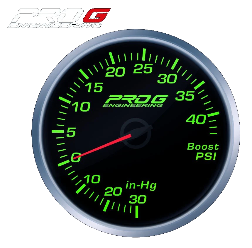Wskaźnik Pro G Race Series RS, doładowania Boost 40 PSI GREEN 52mm