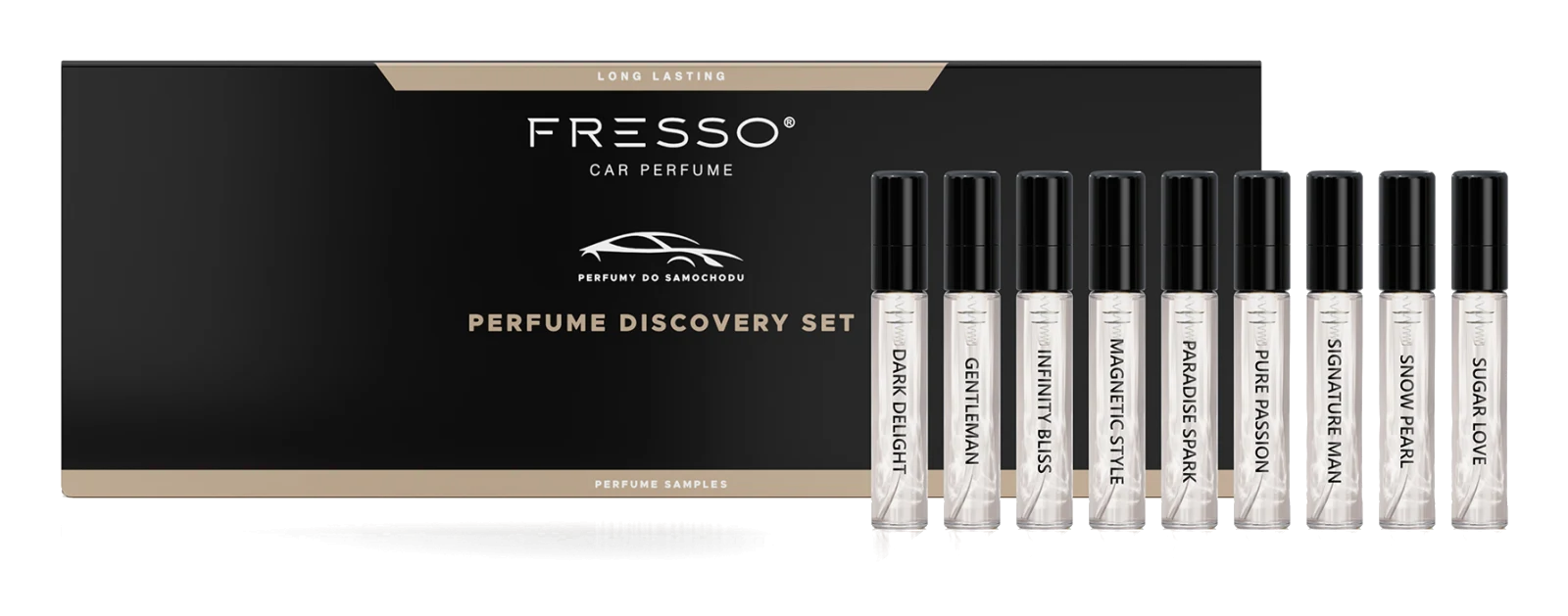 FRESSO Discovery Set zestaw testerów perfum samochodowych 9 x 4ml