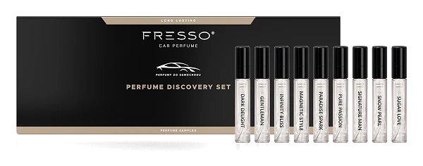 FRESSO Discovery Set zestaw testerów perfum samochodowych 9 x 4ml